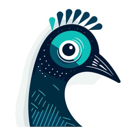 Peacock head isolated on a white background. Vector illustration