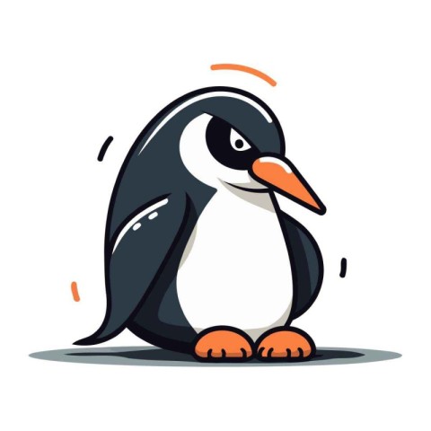 Penguin vector illustration. Cute cartoon penguin character.