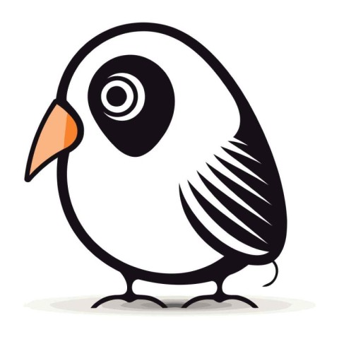 Penguin isolated on a white background. Vector illustration of a