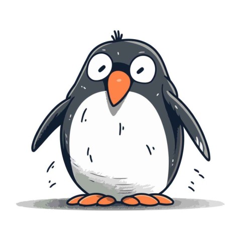 Penguin cartoon vector illustration. Cute penguin mascot.