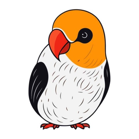 Parrot isolated on a white background. Vector illustration in ca