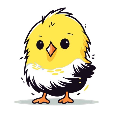 Cute little chicken. Vector illustration isolated on a white bac