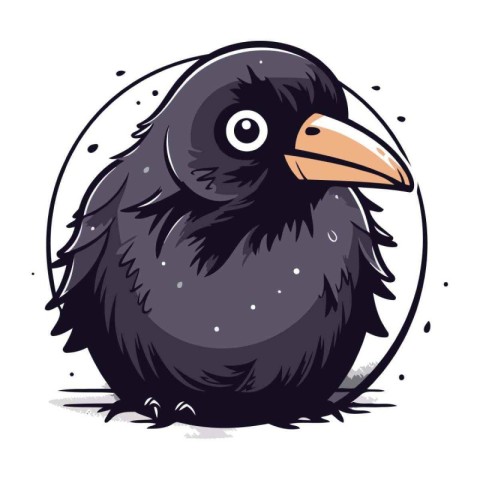 Crow on a white background. Vector illustration of a crow.