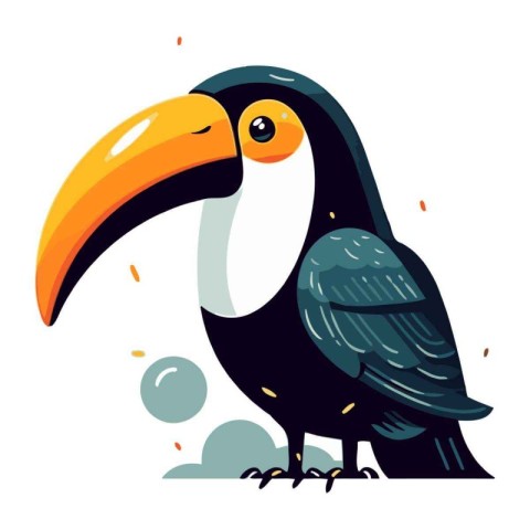 Toucan bird. Cute cartoon animal. Vector illustration.