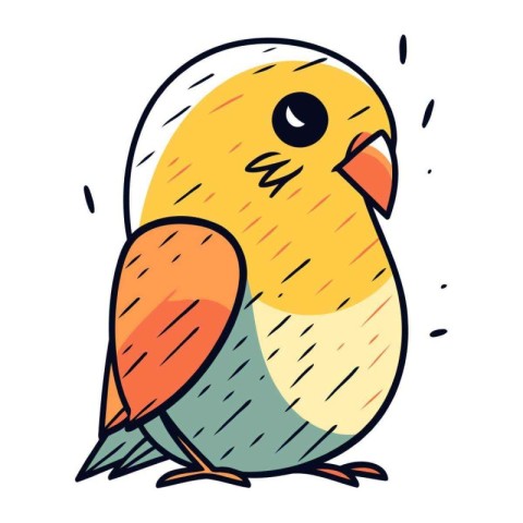 Cute little bird. Vector illustration in doodle style.