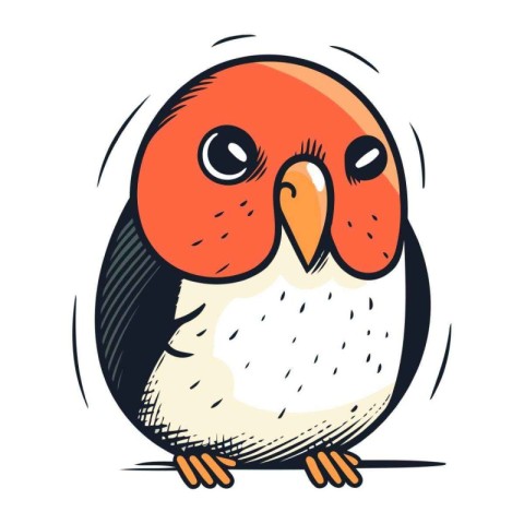 Cute parrot. Vector illustration isolated on a white background.