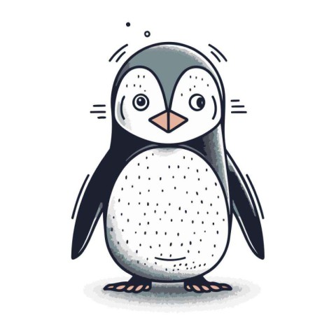 Penguin vector illustration. Cute cartoon penguin character.