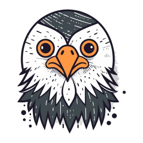 Eagle head vector illustration. Hand drawn doodle style.