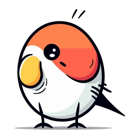 Funny cartoon bullfinch. Vector illustration on white background