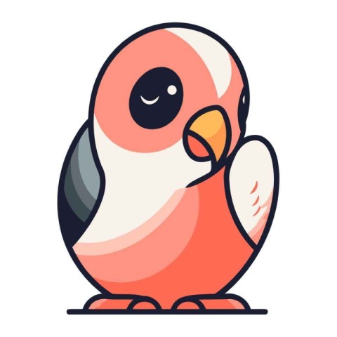 Cute cartoon parrot. Vector illustration of a funny bird.