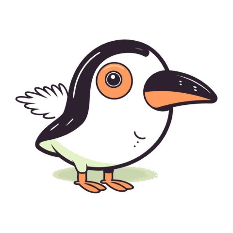 Cartoon penguin. Vector illustration. Isolated on white backgrou