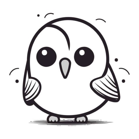 Cute cartoon owl. Vector illustration isolated on a white backgr