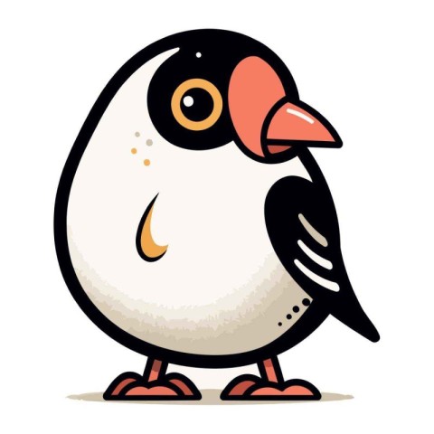 Cute cartoon penguin. Vector illustration isolated on white back