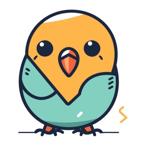 Cute cartoon bird. Vector illustration in doodle style.