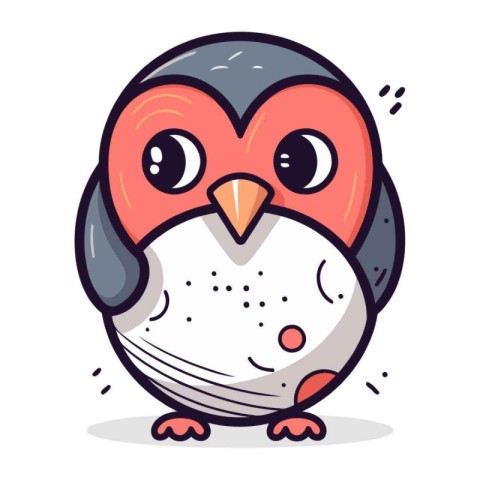 Cute cartoon owl. Vector illustration isolated on a white backgr