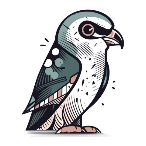 Vector illustration of a cute parrot isolated on a white backgro