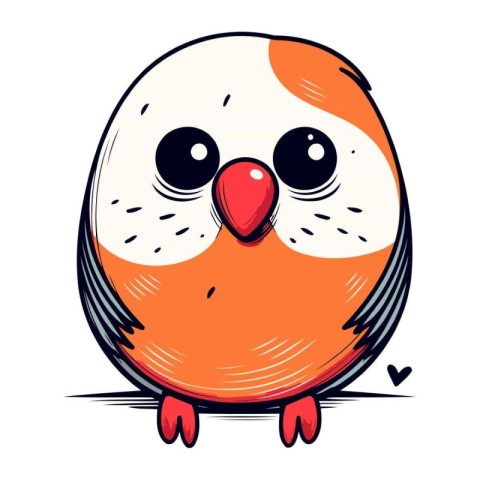 Cute cartoon bird on a white background. Vector illustration for