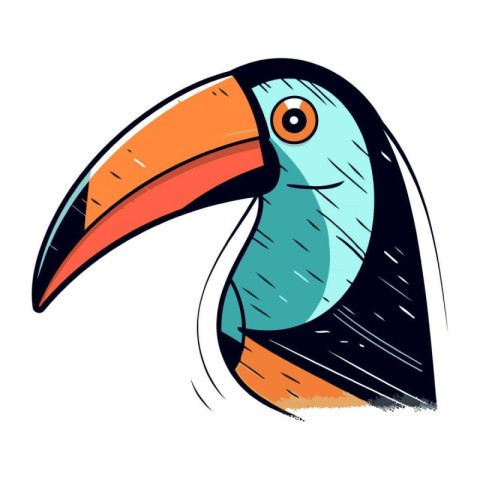 Toucan vector icon. Cartoon illustration of toucan vector icon f