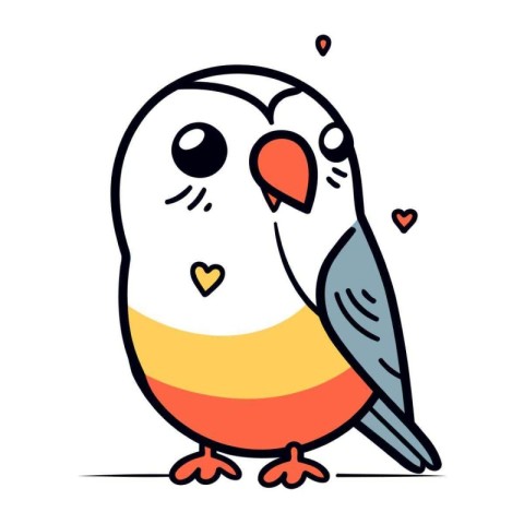 Cute cartoon parrot. Vector illustration in doodle style.