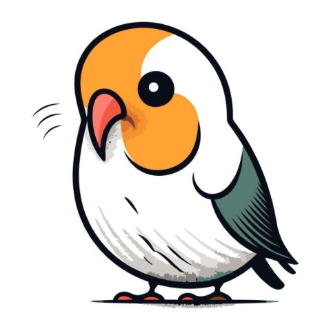 Cute cartoon bird isolated on a white background. Vector illustr