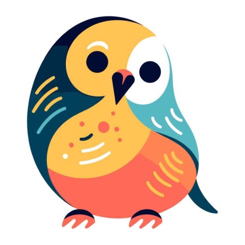 Cute colorful cartoon parrot. Vector illustration isolated on wh