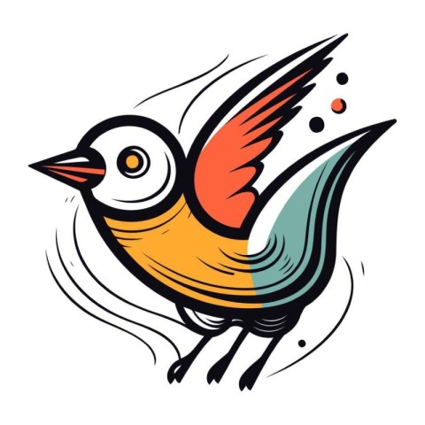 Vector image of a bird in the form of a stylized drawing.