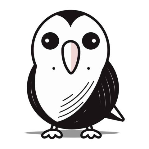 Cute owl cartoon icon isolated on white background. Vector illus