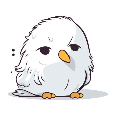 Illustration of a Cute Owl Cartoon Character on a White Backgrou