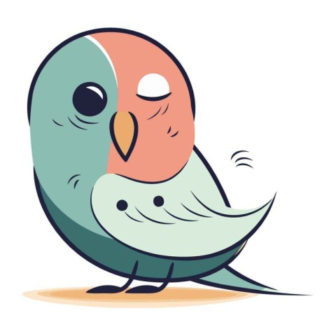 Cartoon doodle illustration of a cute little parrot.