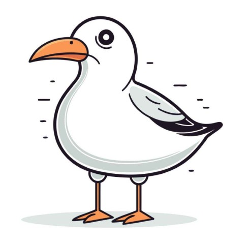 Seagull cartoon. Vector illustration of a seagull.