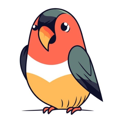 Vector illustration of a cute bullfinch on a white background.