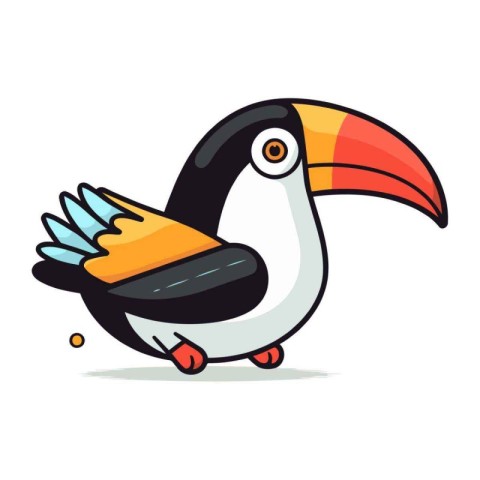 Cartoon toucan. Vector illustration isolated on a white backgrou