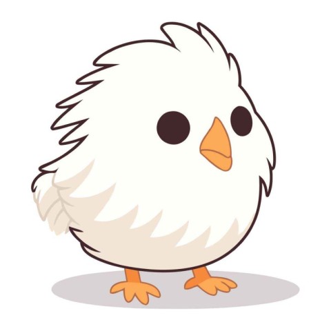 Cute cartoon chicken. Vector illustration on white background. I