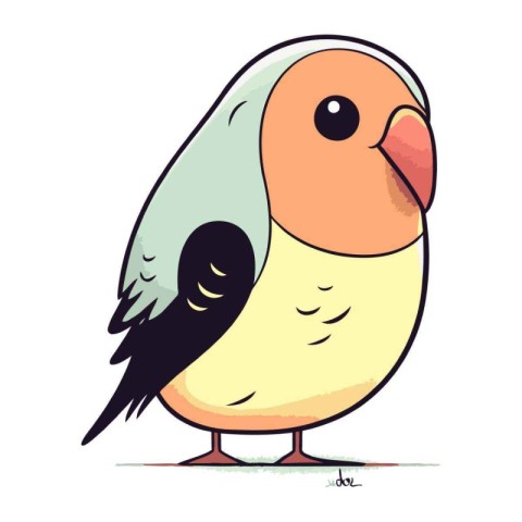 Illustration of a cute parrot isolated on a white background.