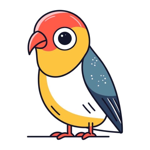 Cute parrot cartoon vector illustration. Colorful parrot.