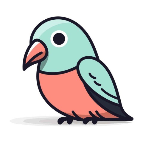 Cute cartoon parrot. Vector illustration in flat design style.