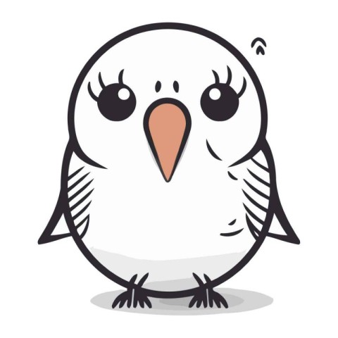 Vector illustration of Cute cartoon owl on a white background. V