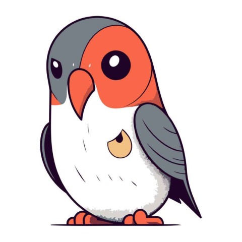 Cute little bird. Vector illustration isolated on a white backgr