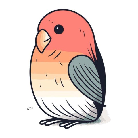 Illustration of a cute little parrot on a white background.