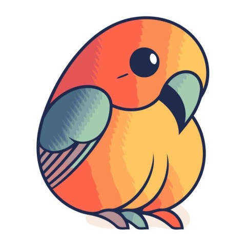 Cute cartoon bird. Vector illustration isolated on a white backg