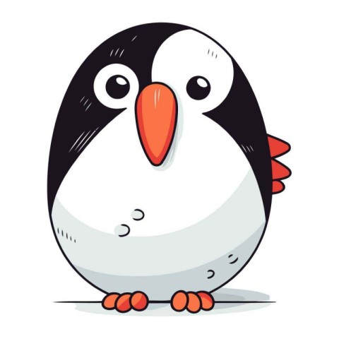 Cute penguin cartoon vector illustration. Cute cartoon penguin.