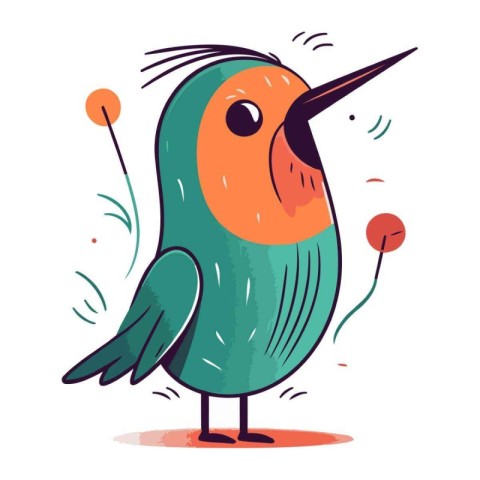 Cute cartoon bird vector illustration in a flat style. Cute bird