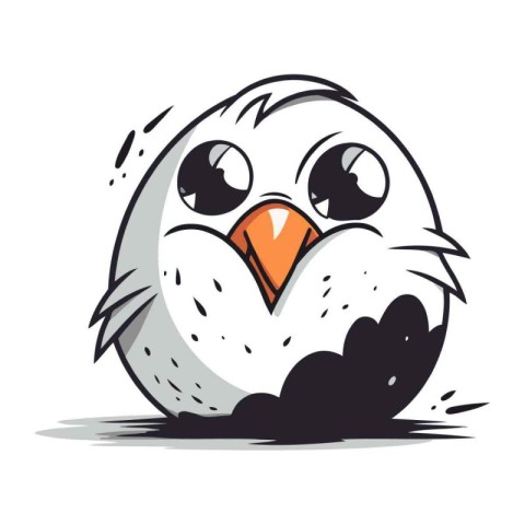 Cute cartoon owl. Vector illustration isolated on a white backgr