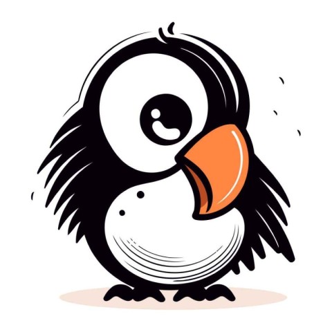 Cute cartoon parrot. Vector illustration on a white background.