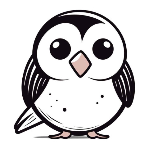 Cute cartoon owl on a white background. Vector illustration of a