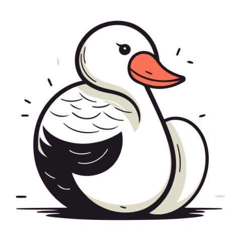 illustration of a cute duck on a white background. Vector illust