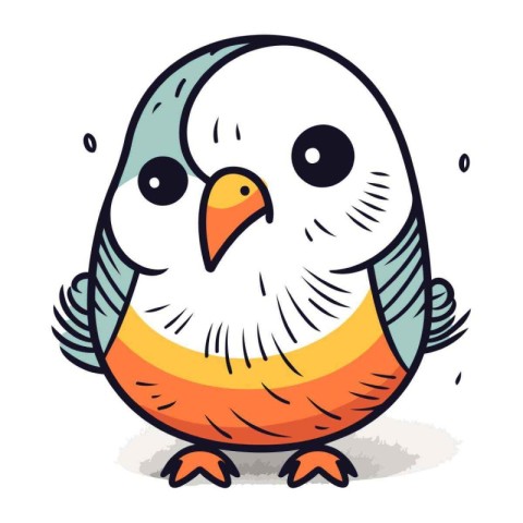 Cute cartoon bird. Vector illustration of a cute cartoon bird.