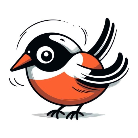 Bullfinch bird isolated on a white background. Vector illustrati