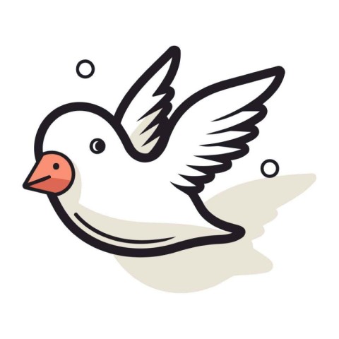 Vector illustration of a flying dove. symbol of peace and love.