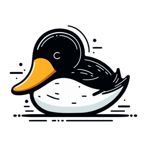 Duck vector illustration. Isolated on white background. Flat sty